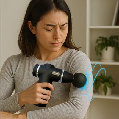 Pistolet massage sur le bras